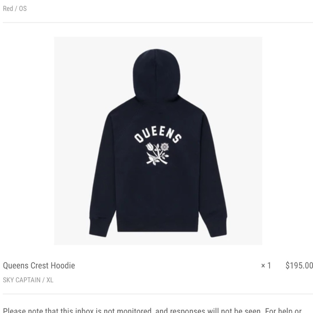 Aime Leon Dore Navy Hoodie with White Label